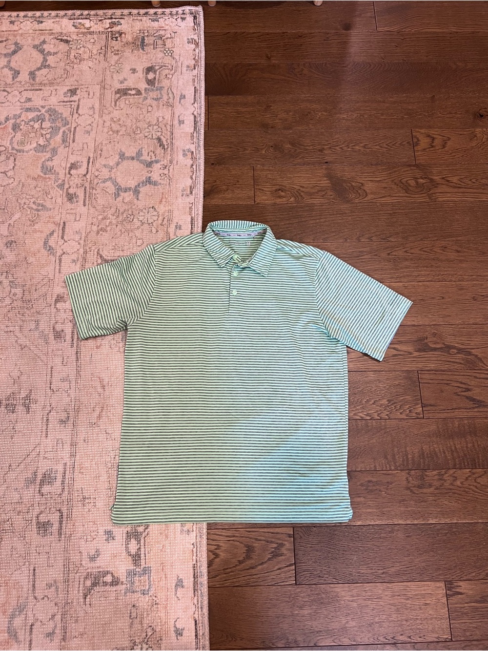 Walter Hagen Light Green and Grey Striped Polo